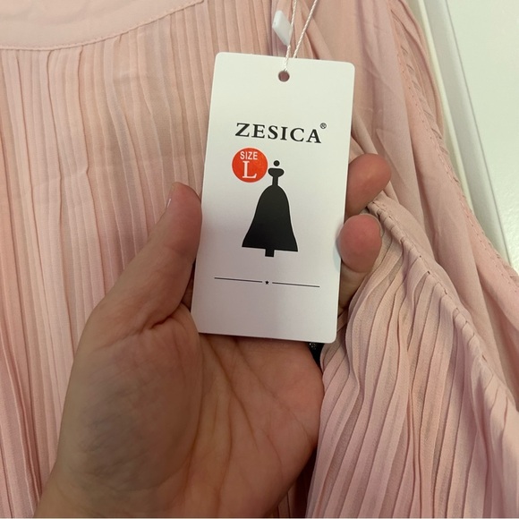 Zesica brand Elegant Pink Tiered Dress NWT size L - Picture 4 of 7